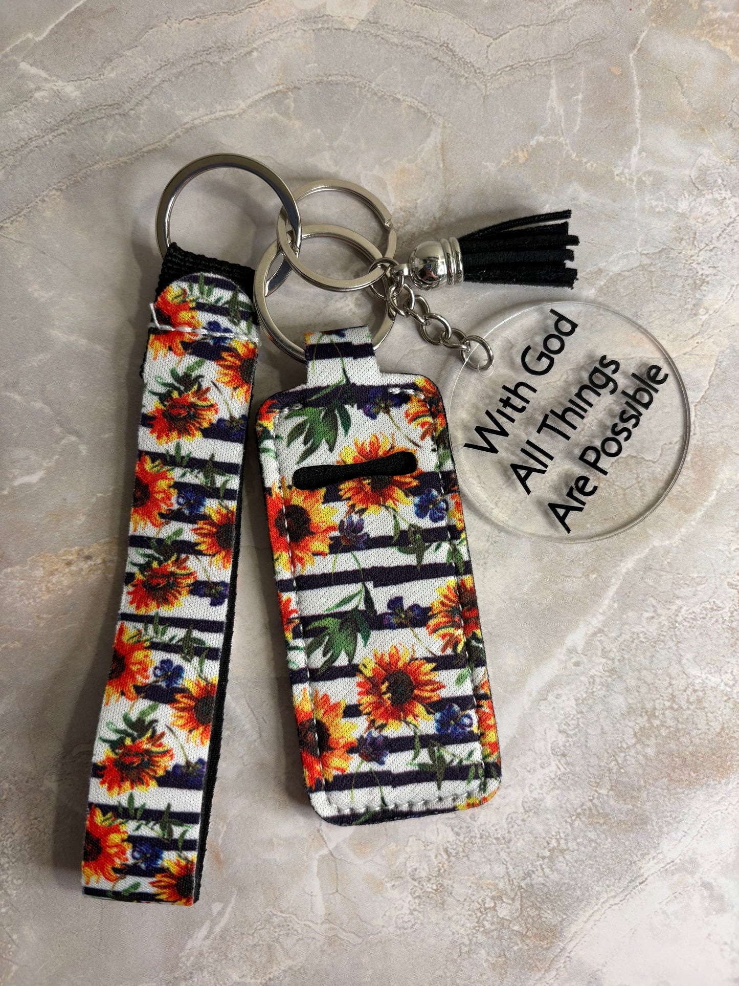 Sunflower Strips Keychain